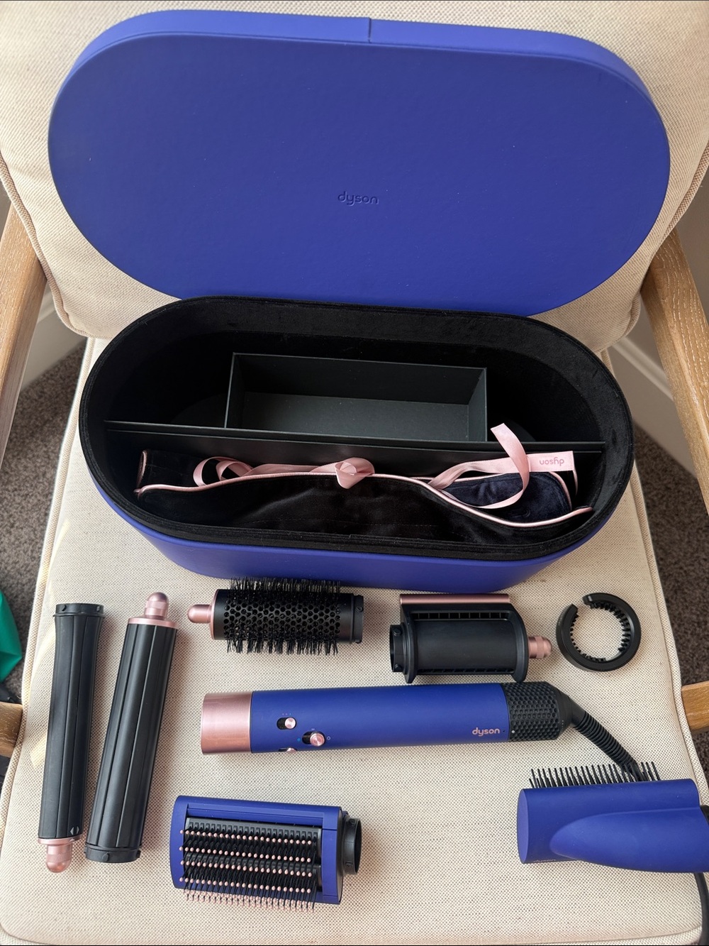 Dyson Blue and Rose Gold Air Wrap Styling Set with Case